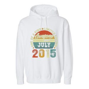 Awesome Since July 2015 8 Years Old 8th Birthday Gift Garment-Dyed Fleece Hoodie