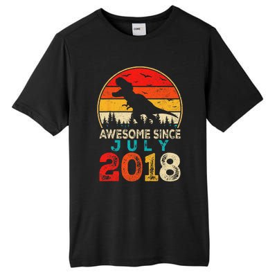 Awesome Since July 2018 5 Years Old 5th Birthday Dino Gift Tall Fusion ChromaSoft Performance T-Shirt