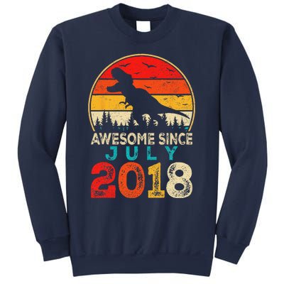 Awesome Since July 2018 5 Years Old 5th Birthday Dino Gift Sweatshirt