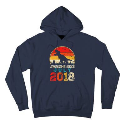 Awesome Since July 2018 5 Years Old 5th Birthday Dino Gift Tall Hoodie