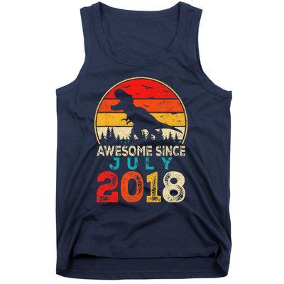 Awesome Since July 2018 5 Years Old 5th Birthday Dino Gift Tank Top