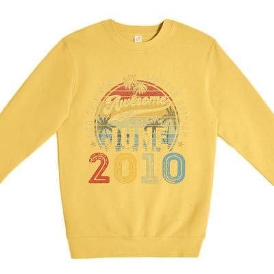 Awesome Since June 2010 Vintage 13th Birthday Party Retro Premium Crewneck Sweatshirt