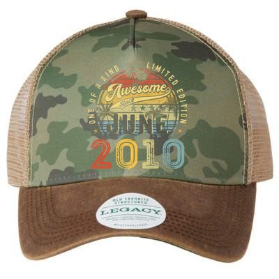 Awesome Since June 2010 Vintage 13th Birthday Party Retro Legacy Tie Dye Trucker Hat