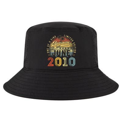 Awesome Since June 2010 Vintage 13th Birthday Party Retro Cool Comfort Performance Bucket Hat