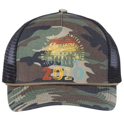 Awesome Since June 2010 Vintage 13th Birthday Party Retro Retro Rope Trucker Hat Cap