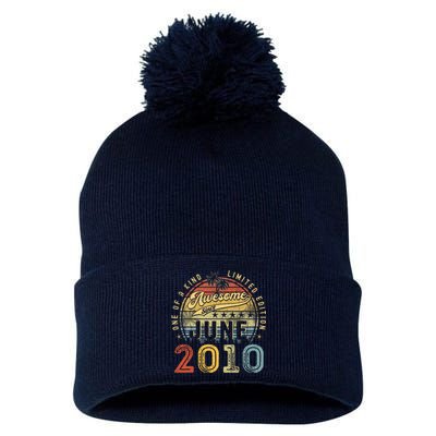 Awesome Since June 2010 Vintage 13th Birthday Party Retro Pom Pom 12in Knit Beanie