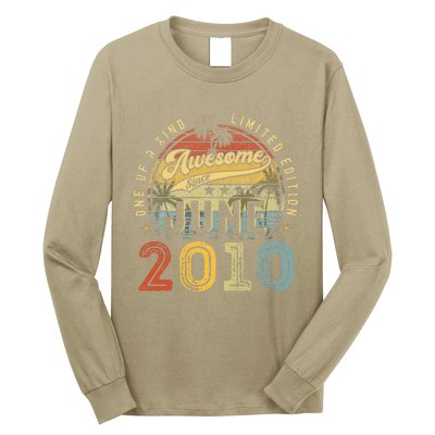 Awesome Since June 2010 Vintage 13th Birthday Party Retro Long Sleeve Shirt