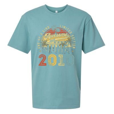 Awesome Since June 2010 Vintage 13th Birthday Party Retro Sueded Cloud Jersey T-Shirt