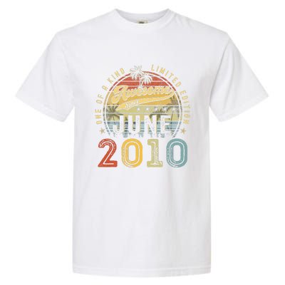 Awesome Since June 2010 Vintage 13th Birthday Party Retro Garment-Dyed Heavyweight T-Shirt