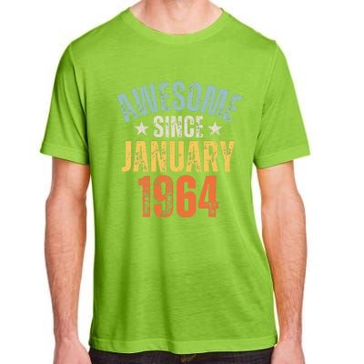 Awesome Since January 1964 60 Years Old 60th Birthday Adult ChromaSoft Performance T-Shirt