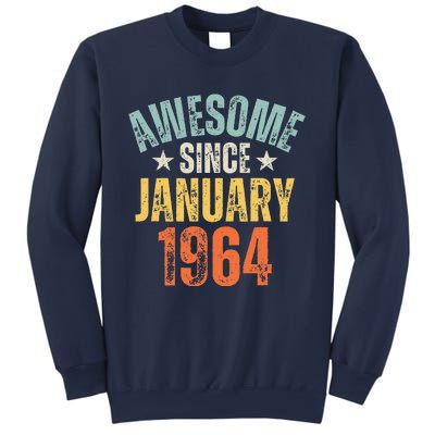 Awesome Since January 1964 60 Years Old 60th Birthday Sweatshirt