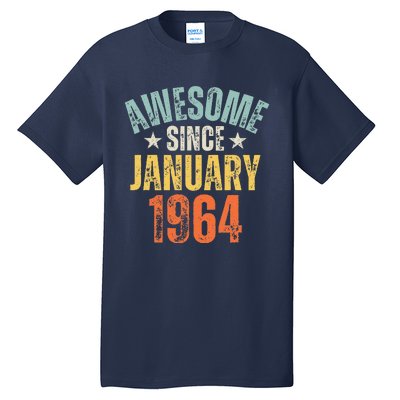 Awesome Since January 1964 60 Years Old 60th Birthday Tall T-Shirt