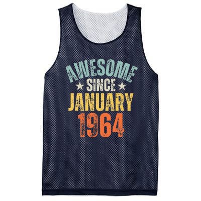 Awesome Since January 1964 60 Years Old 60th Birthday Mesh Reversible Basketball Jersey Tank