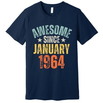 Awesome Since January 1964 60 Years Old 60th Birthday Premium T-Shirt