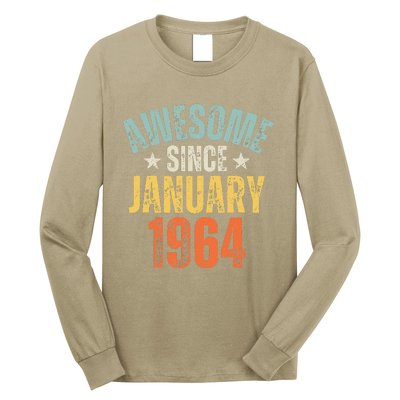 Awesome Since January 1964 60 Years Old 60th Birthday Long Sleeve Shirt