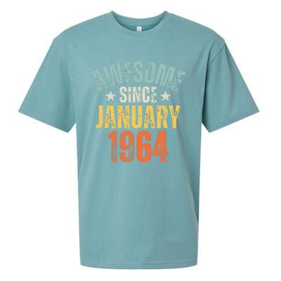 Awesome Since January 1964 60 Years Old 60th Birthday Sueded Cloud Jersey T-Shirt