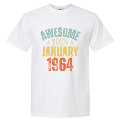 Awesome Since January 1964 60 Years Old 60th Birthday Garment-Dyed Heavyweight T-Shirt