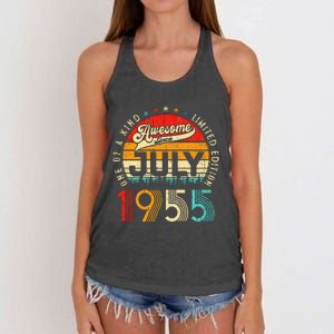 Awesome Since July 1955 Limited Edition 68th Birthday Women's Knotted Racerback Tank