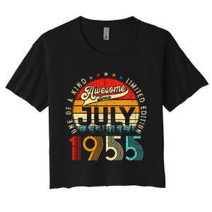 Awesome Since July 1955 Limited Edition 68th Birthday Women's Crop Top Tee