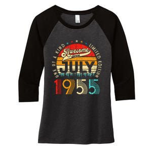 Awesome Since July 1955 Limited Edition 68th Birthday Women's Tri-Blend 3/4-Sleeve Raglan Shirt