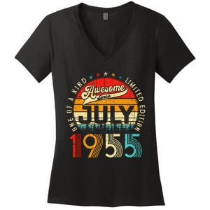 Awesome Since July 1955 Limited Edition 68th Birthday Women's V-Neck T-Shirt