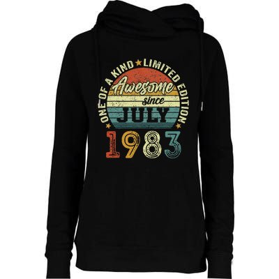 Awesome Since July 1983 40 Year Old 40th Birthday Gifts Womens Funnel Neck Pullover Hood