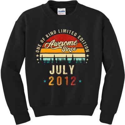 Awesome Since July 2012 11 Years Old 11th Birthday Gifts Kids Sweatshirt