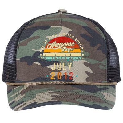 Awesome Since July 2012 11 Years Old 11th Birthday Gifts Retro Rope Trucker Hat Cap