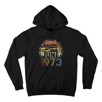 Awesome Since June 1973 Vintage 50th Birthday Gift For Women Hoodie