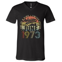 Awesome Since June 1973 Vintage 50th Birthday Gift For Women V-Neck T-Shirt