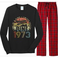 Awesome Since June 1973 Vintage 50th Birthday Gift For Women Long Sleeve Pajama Set