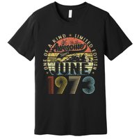 Awesome Since June 1973 Vintage 50th Birthday Gift For Women Premium T-Shirt