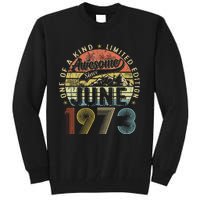 Awesome Since June 1973 Vintage 50th Birthday Gift For Women Tall Sweatshirt