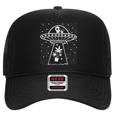 Alien Smoking Joint High Crown Mesh Back Trucker Hat