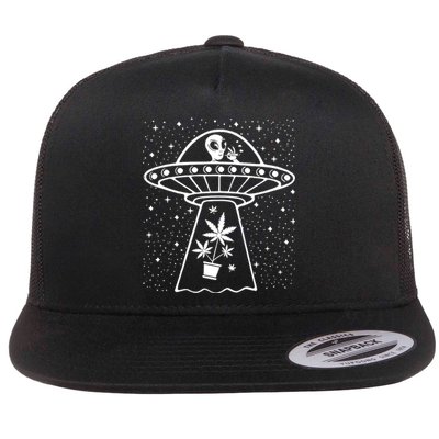 Alien Smoking Joint Flat Bill Trucker Hat