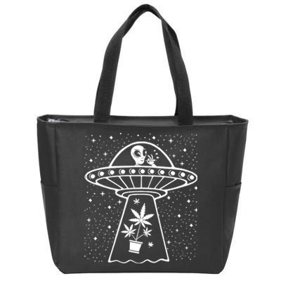 Alien Smoking Joint Zip Tote Bag