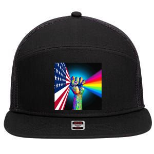 American Social Justice Great Gift 7 Panel Mesh Trucker Snapback Hat