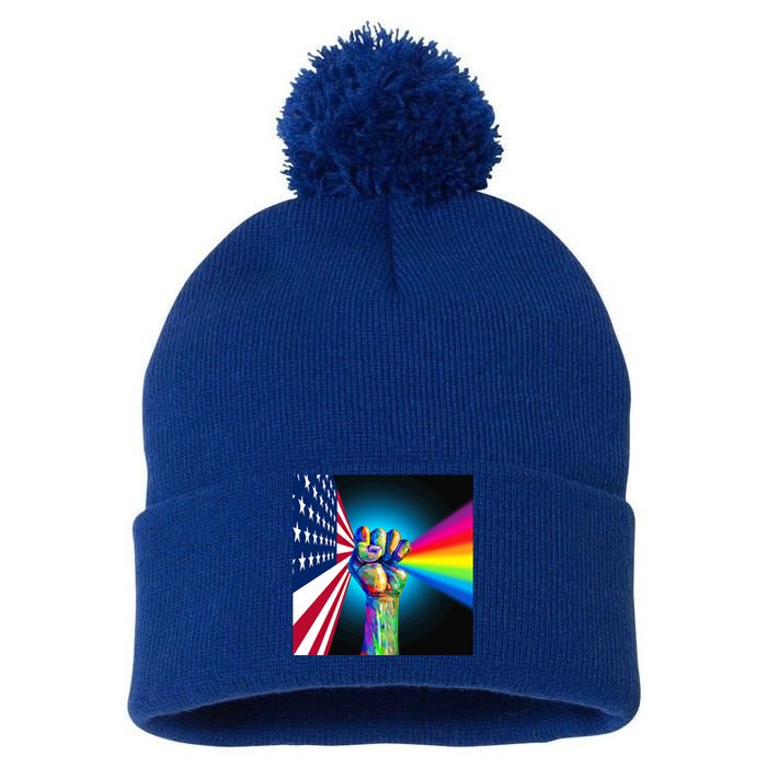 American Social Justice Great Gift Pom Pom 12in Knit Beanie