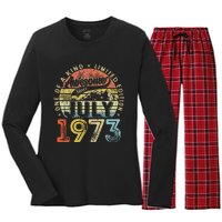 Awesome Since July 1973 Vintage Gifts 50th Birthday Women's Long Sleeve Flannel Pajama Set 