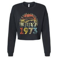 Awesome Since July 1973 Vintage Gifts 50th Birthday Cropped Pullover Crew