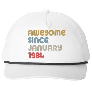 Awesome Since January 1984 40th Birthday Snapback Five-Panel Rope Hat