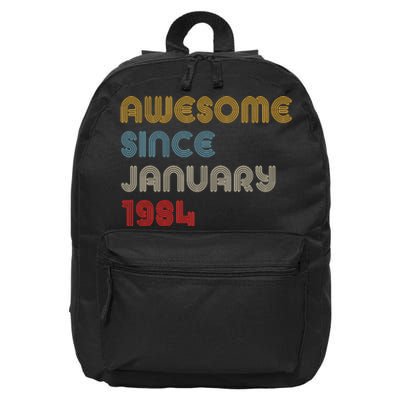 Awesome Since January 1984 40th Birthday 16 in Basic Backpack