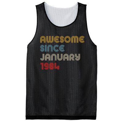 Awesome Since January 1984 40th Birthday Mesh Reversible Basketball Jersey Tank