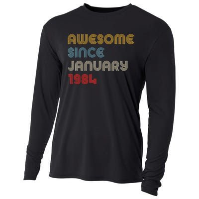 Awesome Since January 1984 40th Birthday Cooling Performance Long Sleeve Crew