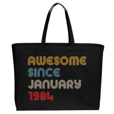 Awesome Since January 1984 40th Birthday Cotton Canvas Jumbo Tote