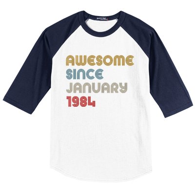 Awesome Since January 1984 40th Birthday Baseball Sleeve Shirt