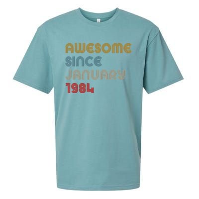 Awesome Since January 1984 40th Birthday Sueded Cloud Jersey T-Shirt