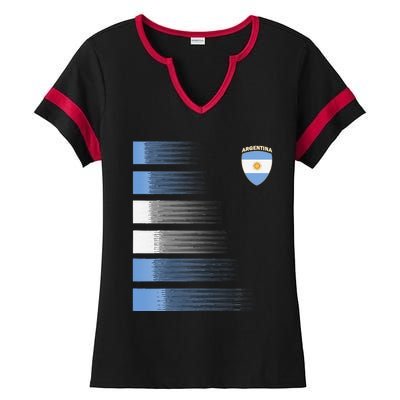 Argentina Soccer Jersey Argentina Football Fan Soccer Ladies Halftime Notch Neck Tee