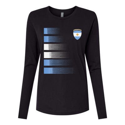 Argentina Soccer Jersey Argentina Football Fan Soccer Womens Cotton Relaxed Long Sleeve T-Shirt