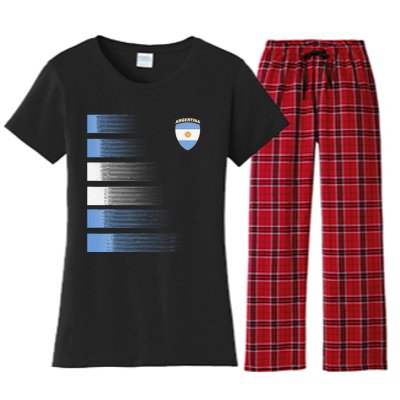 Argentina Soccer Jersey Argentina Football Fan Soccer Women's Flannel Pajama Set